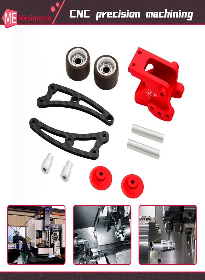 Mesimsple Carbon Fiber Adjustable Wheelie Bar for 1/14 H14BM 14209 14210 Series Upgrade Parts Red - Image 4